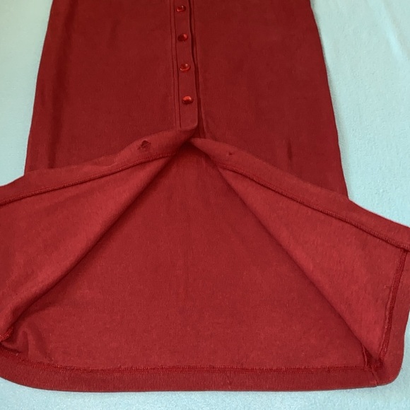EXPRESS TRICOT knit button front maxi dress long sleeve rust fall color size S - Picture 6 of 9